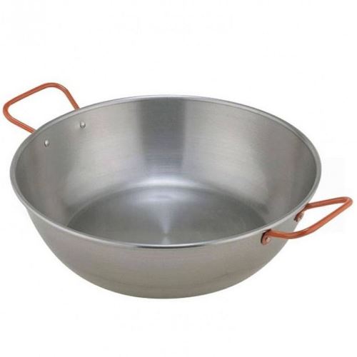 Hluboká paella pánev Garcima z leštěné oceli 45 cm – velká ocelová pánev pro 8–12 porcí
