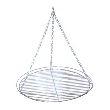 Nerezový grilovací rošt 70 cm, velký drátěný kulatý nad ohniště