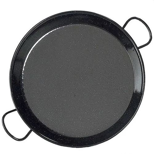 Smaltovaná paella pánev Garcima 28 cm – černá ocelová pánev pro 1–2 porce, snadná údržba