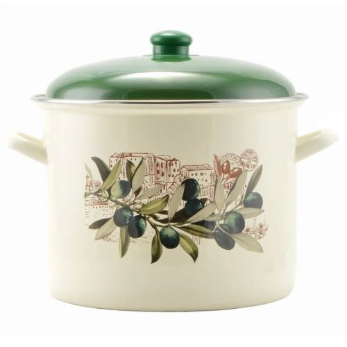 Hrnec s poklicí bílý oliva 26 cm 10,4 L