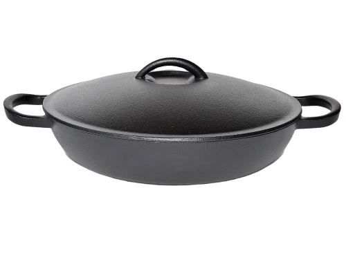 Masivní litinová pánev Perfect Home 30 cm s litinovou poklicí – na indukci, všechny sporáky, do trouby i na oheň