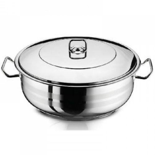Nerezový gastro kastrol s poklicí ARIAN 15,5 L (38 x 15 cm) – široký kastrol na dušení a restování