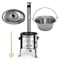 Kotlíkový set Párty, nerezová kotlina 36 cm a nerezový kotlík 10 L Lux 1,2 mm