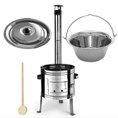 Kotlíkový set Párty, nerezová kotlina 36 cm a nerezový kotlík 10 L Lux 1,2 mm