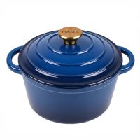 Hrnec litinový smaltovaný HAGE 3 l modrý 22 cm s poklicí