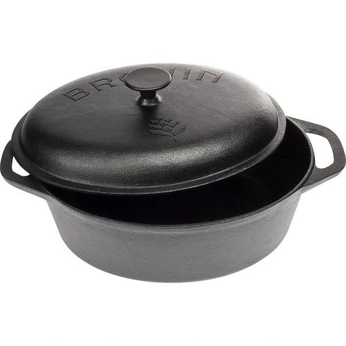 Litinový pekáč s poklicí 5,5 l – masivní litinový hrnec pro pečení, dušení a pomalé vaření