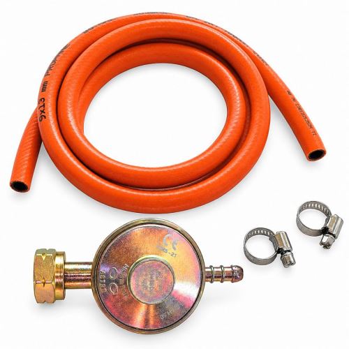 Připojovací set k 10 kg PB láhvi Perfect Home – kompletní sada s regulátorem, hadicí a sponami