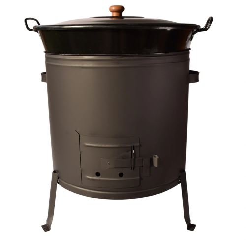 Kotel s kulatými madly a s poklicí 70 l a kotlina 56 cm bez kouřovodu