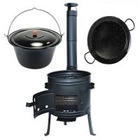 Kotlíkový set Párty 2 v 1, kotlina 45 cm a smaltovaný kotlík 25 L s poklicí