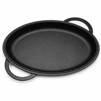 Extra velký litinový pekáč 2v1 oválný 7,5 l (37,5 cm) s irskými uchy – multifunkční set s pánví (3)