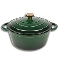 Hrnec litinový smaltovaný HAGE 5 l zelený 26 cm s poklicí (6)