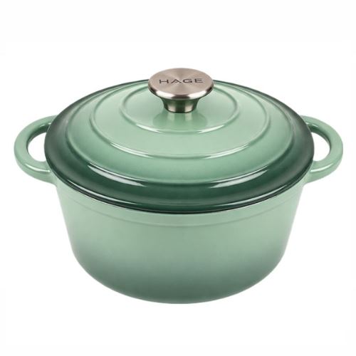 Hrnec litinový smaltovaný HAGE 4 l mořská sůl 24 cm s poklicí