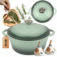 Hrnec litinový smaltovaný HAGE 4 l mořská sůl 24 cm s poklicí (1)