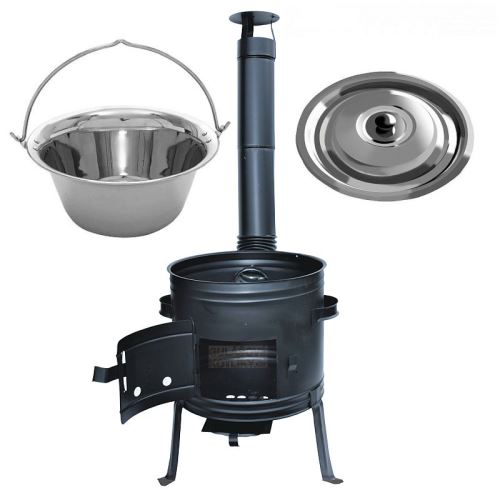 Kotlíkový set Párty, kotlina 31 cm a kotlík nerez Lux 1,2 mm 6 L s poklicí