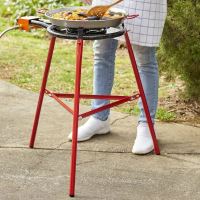 Set Hořák L40 Paella s tříokruhovým hořákem 40 cm, připojením na plynovou lahev, stojanem a pánví z leštěné oceli 55 cm (6)