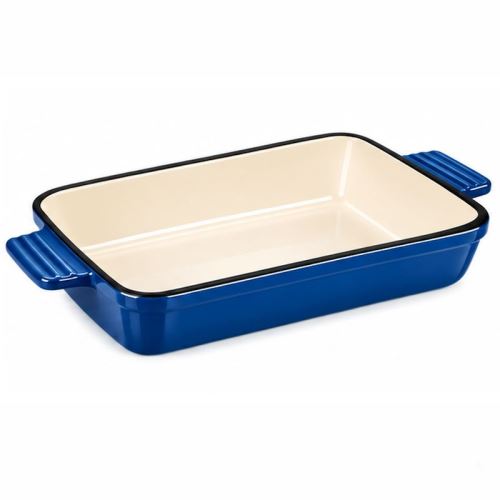 Pekáč litinový smaltovaný zapékací HAGE 32 × 23,5 cm modrý