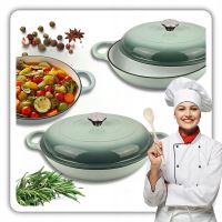 Pánev litinová smaltovaná s poklicí HAGE 30 cm mořská sůl 3 l (5)